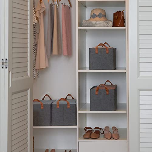 GRANNY SAYS Bundle of 2-Pack Storage Bins with Sturdy Frame & 2-Pack Wardrobe Storage Boxes