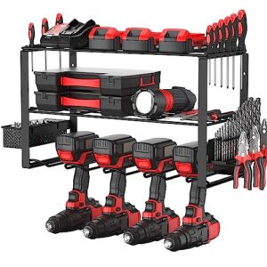 hyseyy power tool organizer heavy duty garage organization and storage for handheld & power tools | drill holder wall mount | tool holder wall mount for garage, workshop