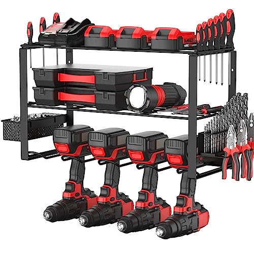 HYSEYY Power Tool Organizer Heavy Duty Garage Organization and Storage for Handheld & Power Tools | Drill Holder Wall Mount | Tool Holder Wall Mount for Garage, Workshop