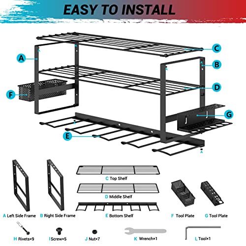 HYSEYY Power Tool Organizer Heavy Duty Garage Organization and Storage for Handheld & Power Tools | Drill Holder Wall Mount | Tool Holder Wall Mount for Garage, Workshop