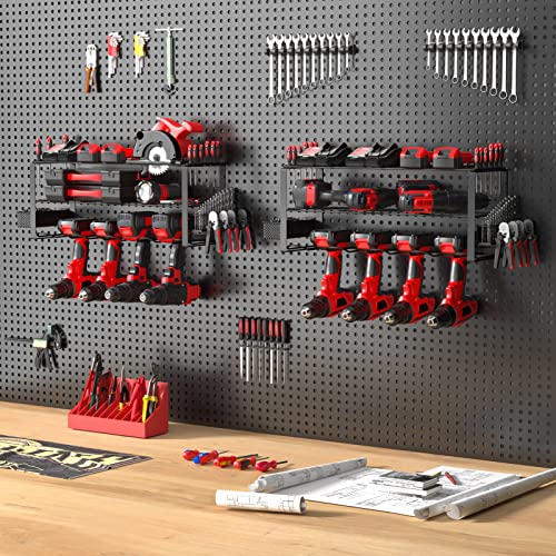 HYSEYY Power Tool Organizer Heavy Duty Garage Organization and Storage for Handheld & Power Tools | Drill Holder Wall Mount | Tool Holder Wall Mount for Garage, Workshop