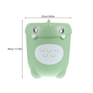 Healifty Dinosaur Trash Can Lovely Wastepaper Basket Cartoon Animal Design Garbage Container Bin for Bathroom Kitchen Bedroom Home Office Light Green