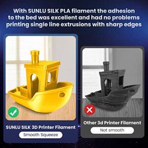 3D Printer Silk Filament, SUNLU Shiny Silk PLA Filament 1.75mm，Smooth Silky Surface，Great Easy to Print for 3D Printers，Dimensional Accuracy +/- 0.02mm, Silk Light Gold and Red 1KG
