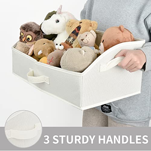 GRANNY SAYS Shelf Storage Baskets, Cloth Bin Organizer and Storage Bins, Trapezoid Storage Boxes Decorative, Clothing Bins for Changing Table Closet Shelves, Pearl White, 3-Pack