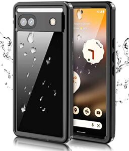 mangix google pixel 6a waterproof case, ip68 waterproof dustproof shockproof case with built-in screen protector, full body rugged protective clear cover for pixel 6a 5g