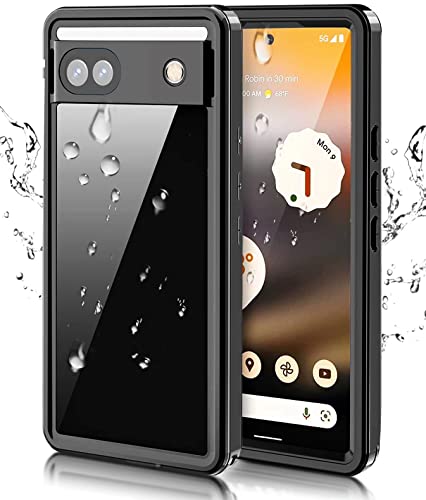 Mangix Google Pixel 6A Waterproof Case, IP68 Waterproof Dustproof Shockproof Case with Built-in Screen Protector, Full Body Rugged Protective Clear Cover for Pixel 6A 5G