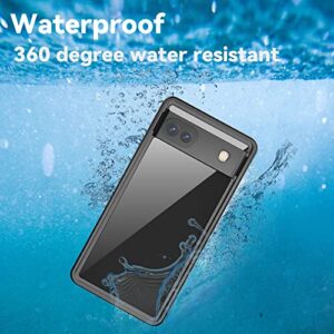 Mangix Google Pixel 6A Waterproof Case, IP68 Waterproof Dustproof Shockproof Case with Built-in Screen Protector, Full Body Rugged Protective Clear Cover for Pixel 6A 5G