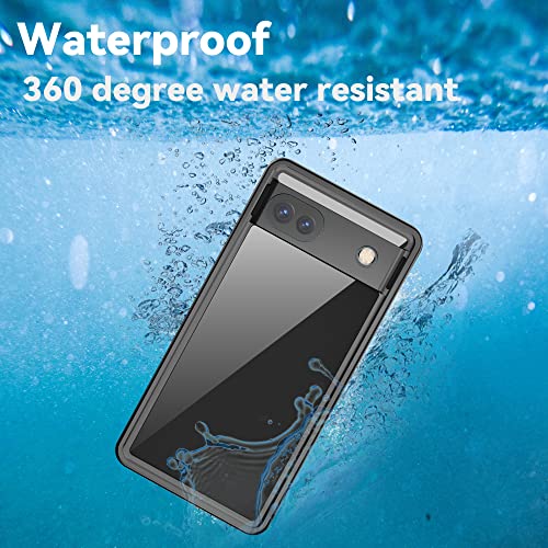 Mangix Google Pixel 6A Waterproof Case, IP68 Waterproof Dustproof Shockproof Case with Built-in Screen Protector, Full Body Rugged Protective Clear Cover for Pixel 6A 5G