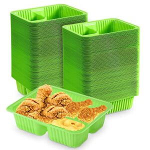 200 pcs nacho trays 6x5 inch disposable plastic nacho cheese trays 12 oz nacho containers for movie night party supplies (green)