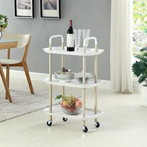 N/A 3 Layers Nordic Style Luxury Mobile Trolley Simple Kitchen Living Room Storage Rack (Color : B, Size : 88cm*58cm*37cm)