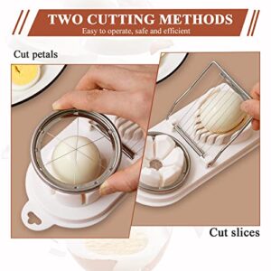 Egg Slicer for Hard Boiled Eggs, Kitchen Egg Cutter Wire Egg Cutter Heavy Duty Egg Cutter Dishwasher Safe, 2 in 1 Stainless Steel Egg Slicer Cutter for Strawberries, Kiwis, Sausage