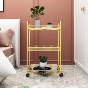 N/A Cart Rack Living Room Storage Rack Bathroom Kitchen Floor Rack with Wheels (Color : B, Size : 76cm*40cm)