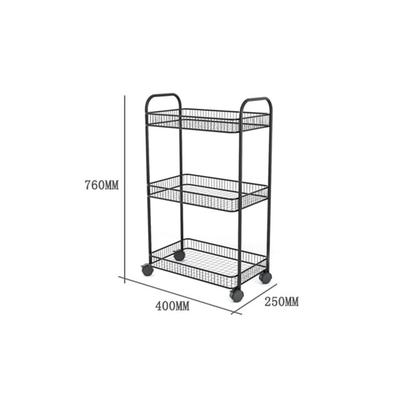 N/A Cart Rack Living Room Storage Rack Bathroom Kitchen Floor Rack with Wheels (Color : B, Size : 76cm*40cm)