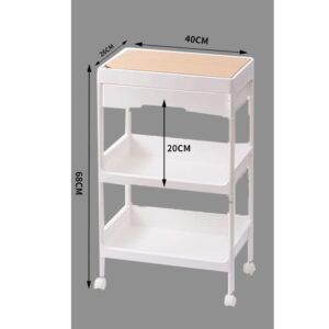 N/A Kitchen Storage Basket Trolley Home Storage Rack Wheel Storage Rack for Bathroom (Color : A, Size : 40cm*68cm)