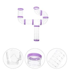 3sets Rats Maze Other Connector Toy Tool Fun Ferrets Purple Animals Hamster Gerbil Tube Tunnel Hideout, Hideaway House Animals- Pet DIY Transparent Sugar Plastic Exercising