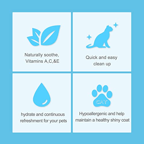 WHOMASS Pet Wipes for Dog and Cat，6" x 8“ Standard Cleans Ears,Face,Paws,Butt,Body and Eye-Multipurpose Grooming Wipes (100 Count)