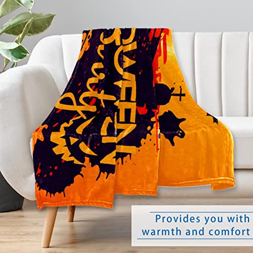 Halloween Background Prints Soft Warm Cozy Blanket Throw for Bed Couch Sofa Picnic Camping Beach, 150×100cm