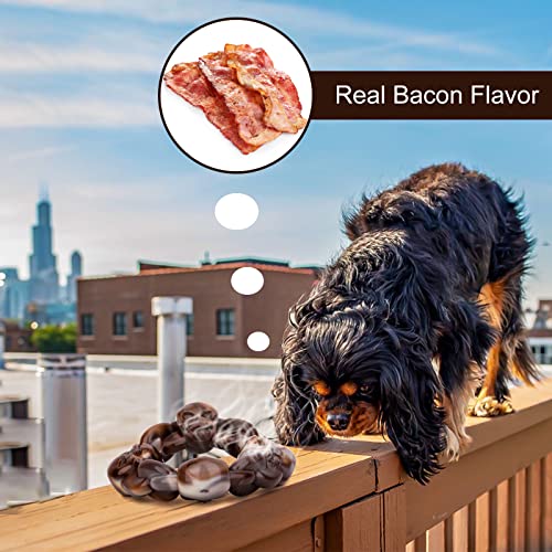 Anhozuo Dog Chew Toys for Aggressive Chewers Large Breed, Indestructible Dog Toys for Large Dogs, Tough Durable Dog Chew Toys for Medium and Large Dogs, Real Bacon Flavor Skull Elements Dog Toys