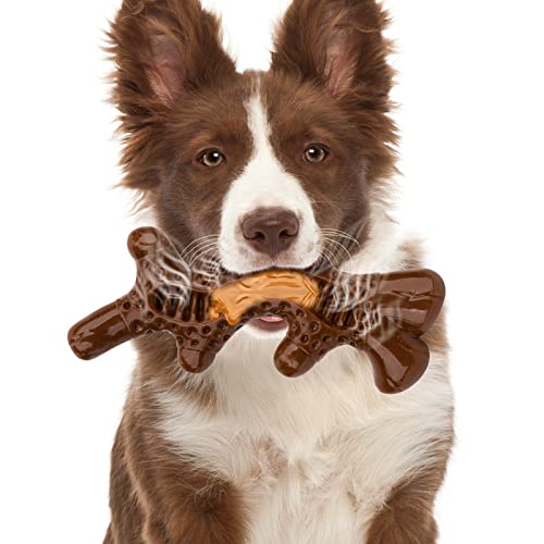 Anhozuo Stick Dog Chew Toy for Aggressive Chewers, Real Bacon Flavor, Indestructible Dog Toys, Tough Dog Chew Toys for Medium and Large Dogs, Perfect Alternative to Real Wood Stick