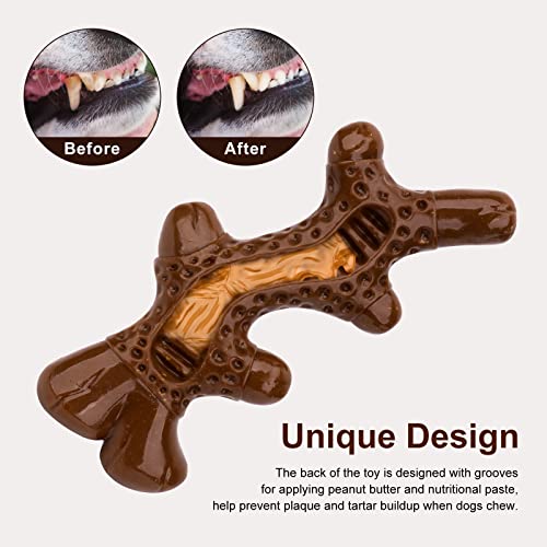 Anhozuo Stick Dog Chew Toy for Aggressive Chewers, Real Bacon Flavor, Indestructible Dog Toys, Tough Dog Chew Toys for Medium and Large Dogs, Perfect Alternative to Real Wood Stick