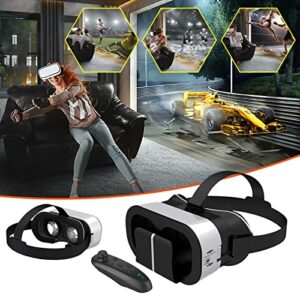 3d vr glasses with remote control, reality glasses for mobile phones with goggles suitable for movies with remote control,360 ° panoramic immersive experience, compatible with ios& android