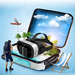 3D VR Glasses with Remote Control, Reality Glasses for Mobile Phones with Goggles Suitable for Movies with Remote Control,360 ° Panoramic Immersive Experience, Compatible with iOS& Android