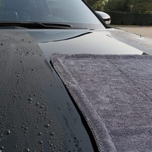 SHSCLY Microfiber Car Drying Towel Large Double-Sided Twist Pile Gray 23.6 x 35.4 Inches Pack of 1