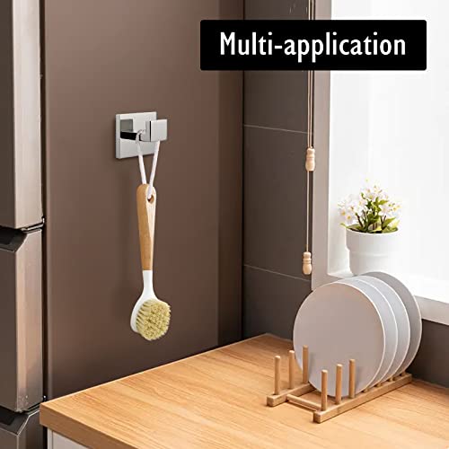 RED SATURN Towel Hooks Bathroom Coat Hook Robe Hook SUS304 Stainless Steel Towel Robe Clothes Cabinet Closet Square Heavy Duty Wall Hook for Livingroom Bedroom Kitchen Hotel Wall Mounted