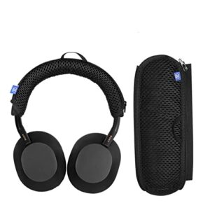 ferbao headband cover head beam protective sleeve compatible with sony wh-1000xm5 headphones,headband protector with zipper cushion and hanger (black)