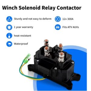 12V Winch Solenoid Relay Contactor & Winch Rocker Thumb Switch Combo with Handlebar Control Kit Compatible with ATV UTV 1500lb-5000lb Polaris 800 1000 63070,62135, 74900, 2875714, 70715 ZJWAQH