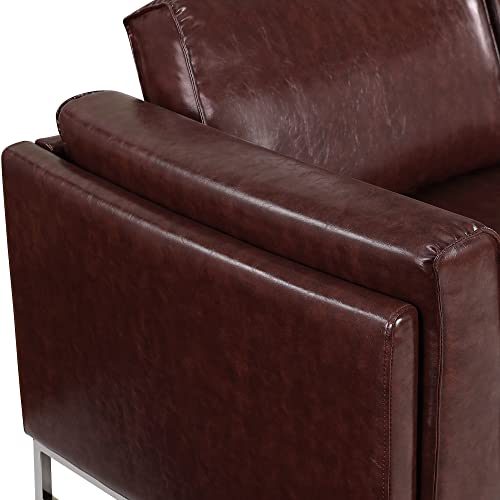 Farati Luxury Sectional Couch L-Shape Leather Sofa with Right Chaise, PU Leather Modern Solid Wood Frame Couch for Living Room