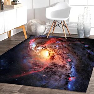 oueoty galaxy space area rug 5x7ft/60x84in/152x213cm,polyester yoga mat for living dining dorm room bedroom home halloween decor