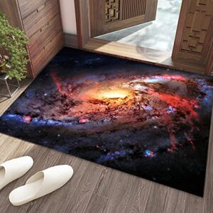 Oueoty Galaxy Space Area Rug 5x7ft/60x84in/152x213cm,Polyester Yoga Mat for Living Dining Dorm Room Bedroom Home Halloween Decor