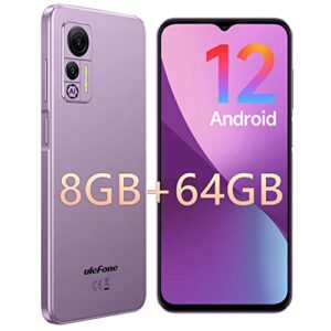 ulefone unlocked smartphone, note 14 pro (4+64gb) android 12 os, 6.52” screen unlocked cell phones, 4500mah battery, 13mp+5mp camera, 4g dual sim, 3-card slots, ultra-slim lightweight phone- purple