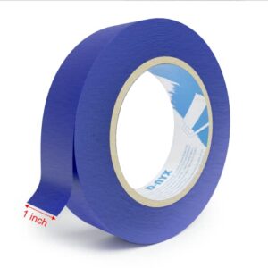 Professional Painters Tape 1inch x 60 Yards | Sharp Edge Line Technology Residue-Free MultiSurface Painter Tape | Automotive Refinish Paper Masking Paint Rolls for Wall Art Renovation (3 PACK -BLUE)