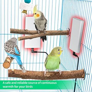 Bird Warmer for Cage, Bird Heater to Snuggle up for African Grey, Parakeets, Parrots, Small Birds, USB 5V,Sliver