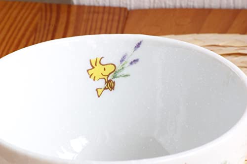 シミズ陶業(Shimizutougyou) Shimizu Pottery Herb Forest Snoopy Bowl, Set of 2, White