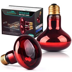 makmzoon 2 pack 100w reptile heat lamp bulb uva basking spot heat lamp reptile light tortoise light turtle bulb for animals bearded dragon