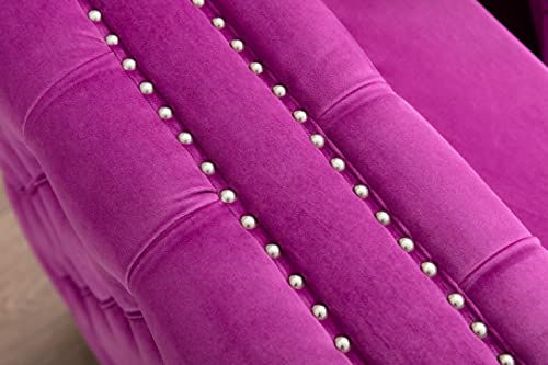 Legend Vansen Modern couches for Living Room Velvet Upholstery Nailhead Trim Sofas, 104'', Violet