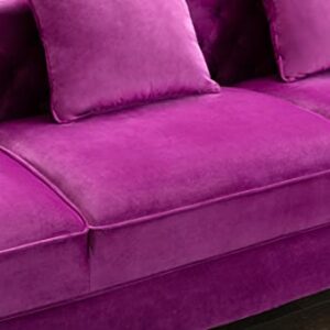 Legend Vansen Modern couches for Living Room Velvet Upholstery Nailhead Trim Sofas, 104'', Violet