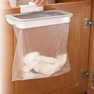 Eioflia Hanging Trash Bag Holder with Lid Over Cabinet Garbage Bag Rack Kitchen Trash Bin Bag Rack for Kitchen