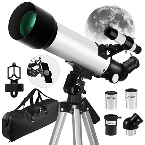 Telescope for Adults & Kids, 70mm Aperture Astronomical Refractor Telescopes (16X-120X) for Kids and Beginners with Phone Adapter, AZ Mount, Bag & Tripod to View Planets & Stars