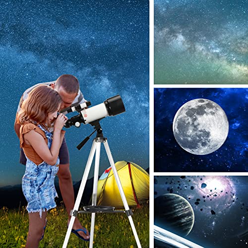 Telescope for Adults & Kids, 70mm Aperture Astronomical Refractor Telescopes (16X-120X) for Kids and Beginners with Phone Adapter, AZ Mount, Bag & Tripod to View Planets & Stars