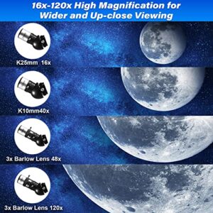 Telescope for Adults & Kids, 70mm Aperture Astronomical Refractor Telescopes (16X-120X) for Kids and Beginners with Phone Adapter, AZ Mount, Bag & Tripod to View Planets & Stars