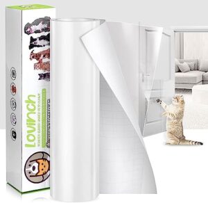 lovinch [thickened vinyl] cat scratch furniture protector, clear couch protector for cat, anti cat scratching deterrent tape, pet training tape from scratching furniture couch door – [123" x 10.4"]