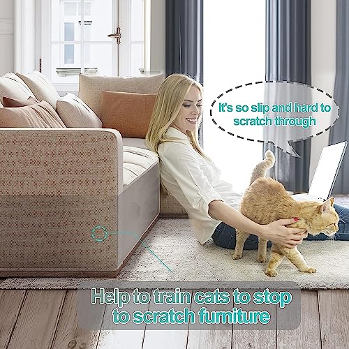 Lovinch [Thickened Vinyl] Cat Scratch Furniture Protector, Clear Couch Protector for Cat, Anti Cat Scratching Deterrent Tape, Pet Training Tape from Scratching Furniture Couch Door – [123" X 10.4"]