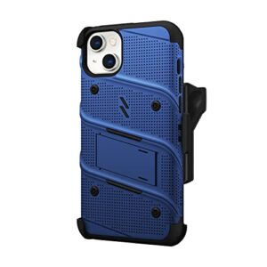 ZIZO Bolt Bundle for iPhone 14 Plus Case with Screen Protector Kickstand Holster Lanyard - Blue