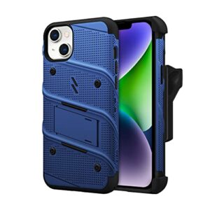 ZIZO Bolt Bundle for iPhone 14 Plus Case with Screen Protector Kickstand Holster Lanyard - Blue