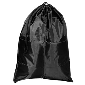 patikil clothes storage drawstring bag, 31.5" height clothing blankets double drawstrings bags for camping travel, black