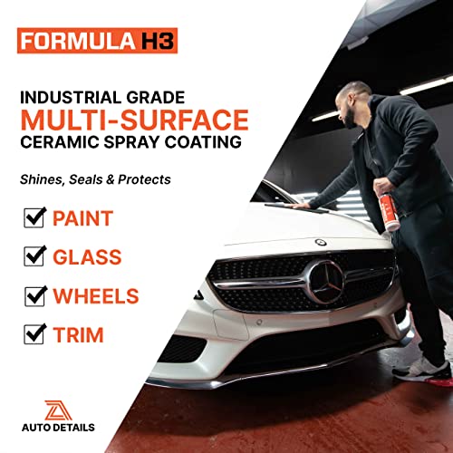 Formula H3 Nano Ceramic Coating For Cars - Car Wax Nano Spray 16oz - Nano Ceramic Spray Coating for Cars - Ceramic Spray Wax - Ceramic Car Coating Spray